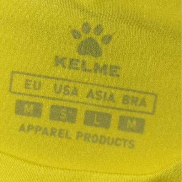 Kelme Men's Soccer Training Shirt Size Small Moisture Wicking Yellow - Picture 6 of 6